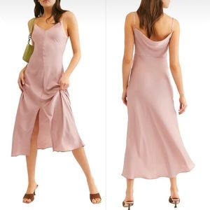 Free People Smoke & Mirrors Maxi Slipdress Mauve Pink